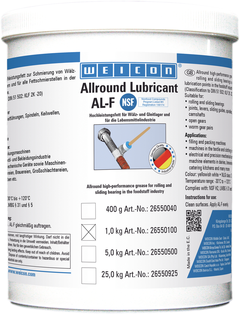 AL-F High-Performance Grease | Food-safe multi-purpose grease